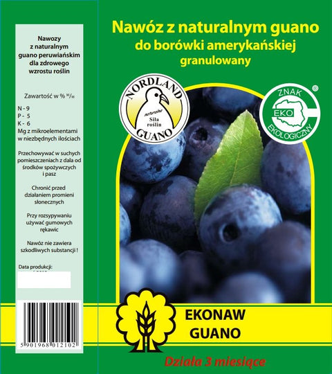 Nawóz z naturalnym guano do borówki amerykańskiej