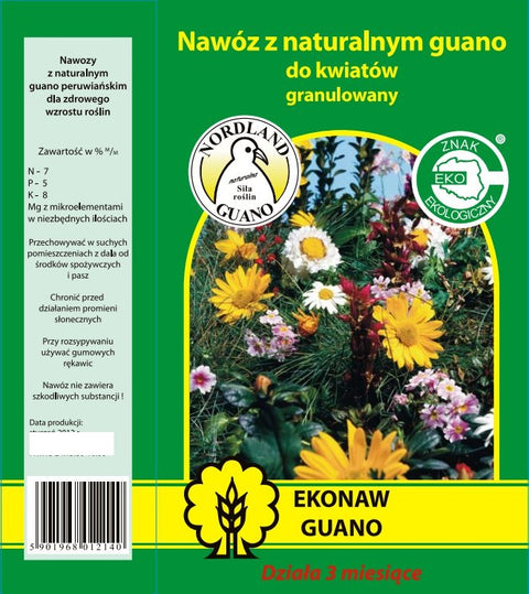 Nawóz z naturalnym guano do kwiatów