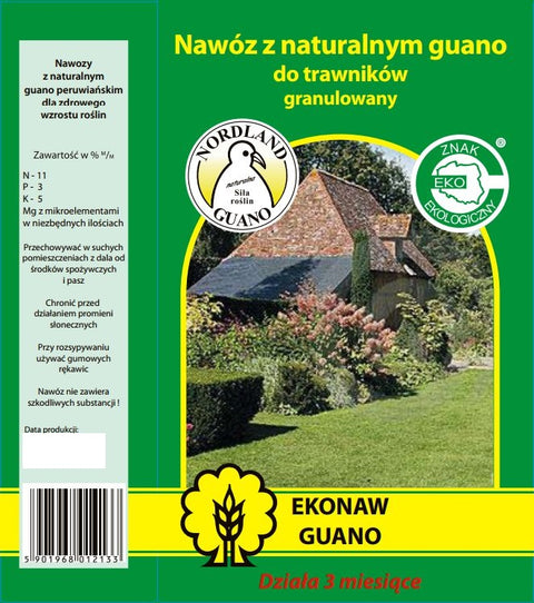 Nawóz z naturalnym guano do trawników