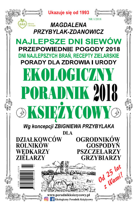 Ekologiczny Poradnik Księżycowy 2018, Magdalena Przybylak-Zdanowicz